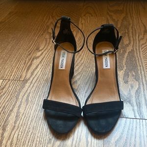 Steve Madden - Black Suede Block Heel Sandals - Size 7.5